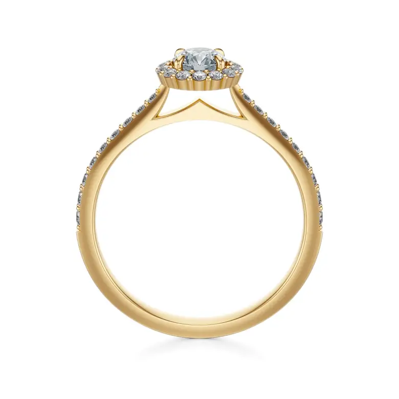 Pierścionek zaręczynowy złoty z diamentami